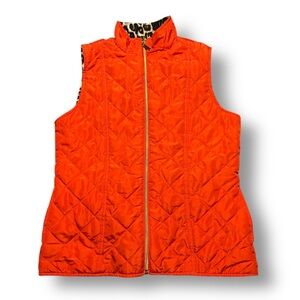 Women's Quilted Reversible Orange Vest